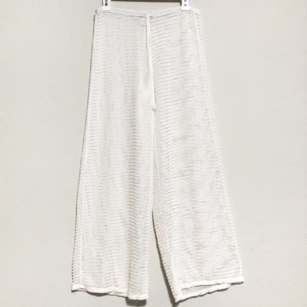Jordan Taylor White Wide Leg Knit Pants